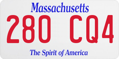 MA license plate 280CQ4