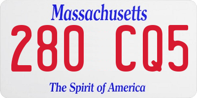 MA license plate 280CQ5