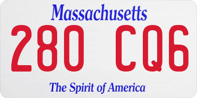 MA license plate 280CQ6