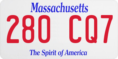 MA license plate 280CQ7