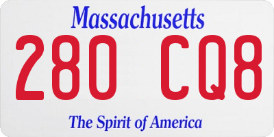 MA license plate 280CQ8