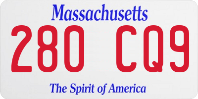 MA license plate 280CQ9