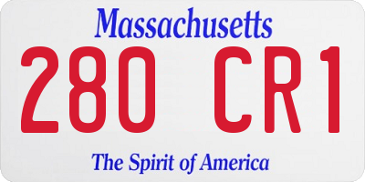 MA license plate 280CR1