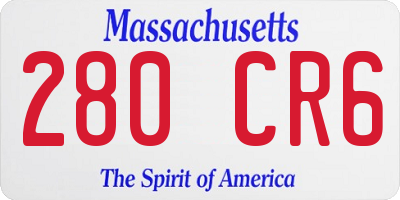 MA license plate 280CR6