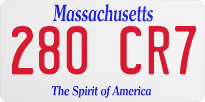MA license plate 280CR7