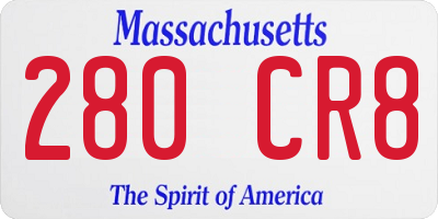 MA license plate 280CR8