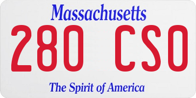 MA license plate 280CS0