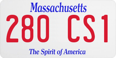 MA license plate 280CS1