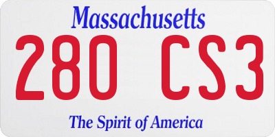 MA license plate 280CS3