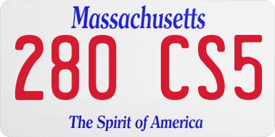 MA license plate 280CS5