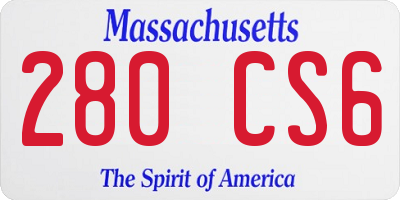 MA license plate 280CS6