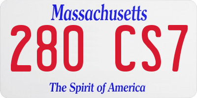 MA license plate 280CS7