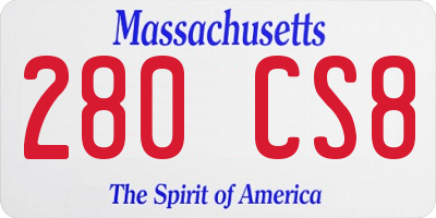 MA license plate 280CS8