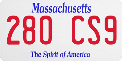 MA license plate 280CS9