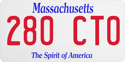 MA license plate 280CT0