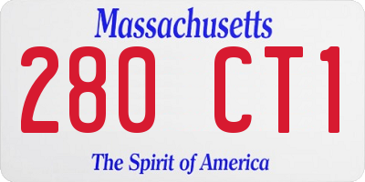 MA license plate 280CT1
