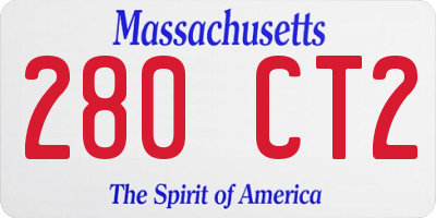 MA license plate 280CT2