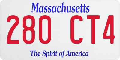MA license plate 280CT4