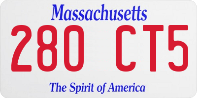 MA license plate 280CT5