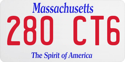 MA license plate 280CT6