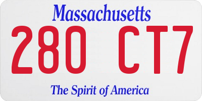 MA license plate 280CT7