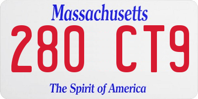 MA license plate 280CT9