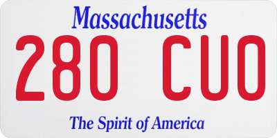 MA license plate 280CU0