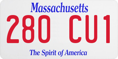 MA license plate 280CU1