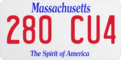 MA license plate 280CU4
