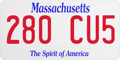 MA license plate 280CU5