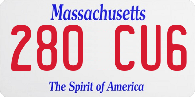 MA license plate 280CU6