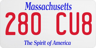 MA license plate 280CU8