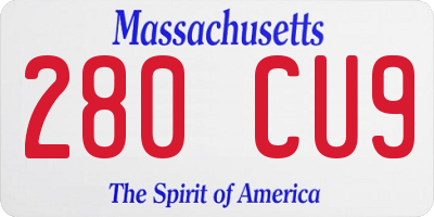 MA license plate 280CU9