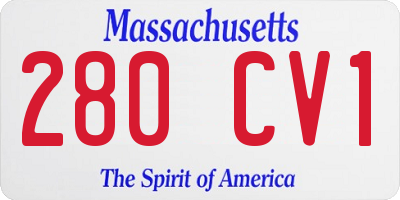 MA license plate 280CV1