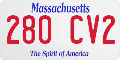 MA license plate 280CV2