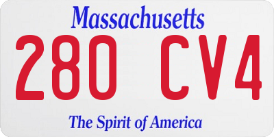 MA license plate 280CV4