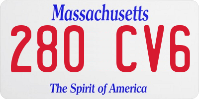 MA license plate 280CV6