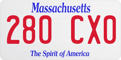 MA license plate 280CX0