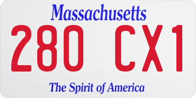 MA license plate 280CX1