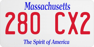 MA license plate 280CX2