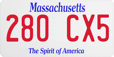 MA license plate 280CX5