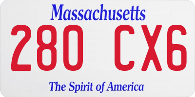 MA license plate 280CX6