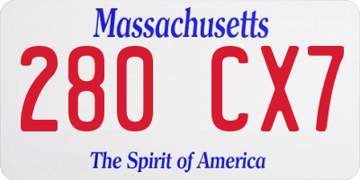 MA license plate 280CX7