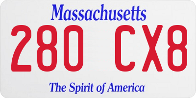 MA license plate 280CX8