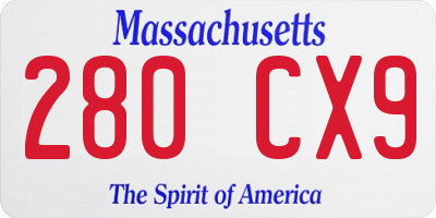 MA license plate 280CX9