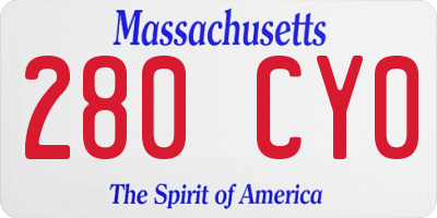 MA license plate 280CY0