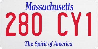 MA license plate 280CY1