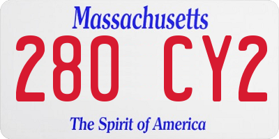 MA license plate 280CY2