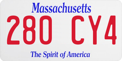 MA license plate 280CY4