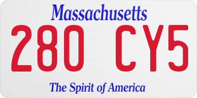 MA license plate 280CY5
